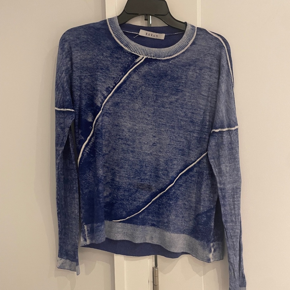 Dark blue washed out kokun sweater